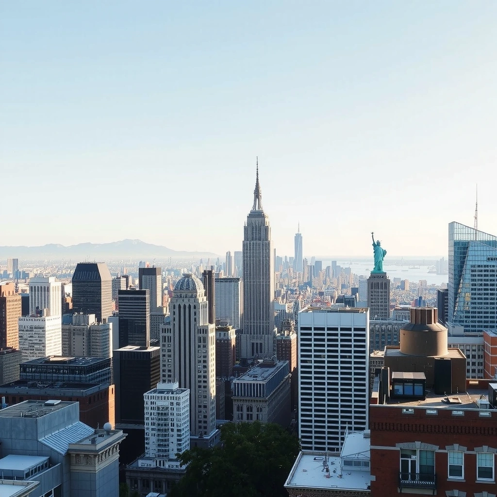 Нью-Йорк - город контрастов с небоскребами и историческими зданиями